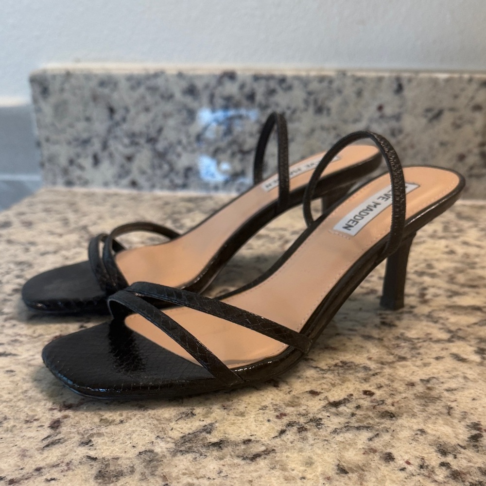 Steve Madden Black Strappy Heels